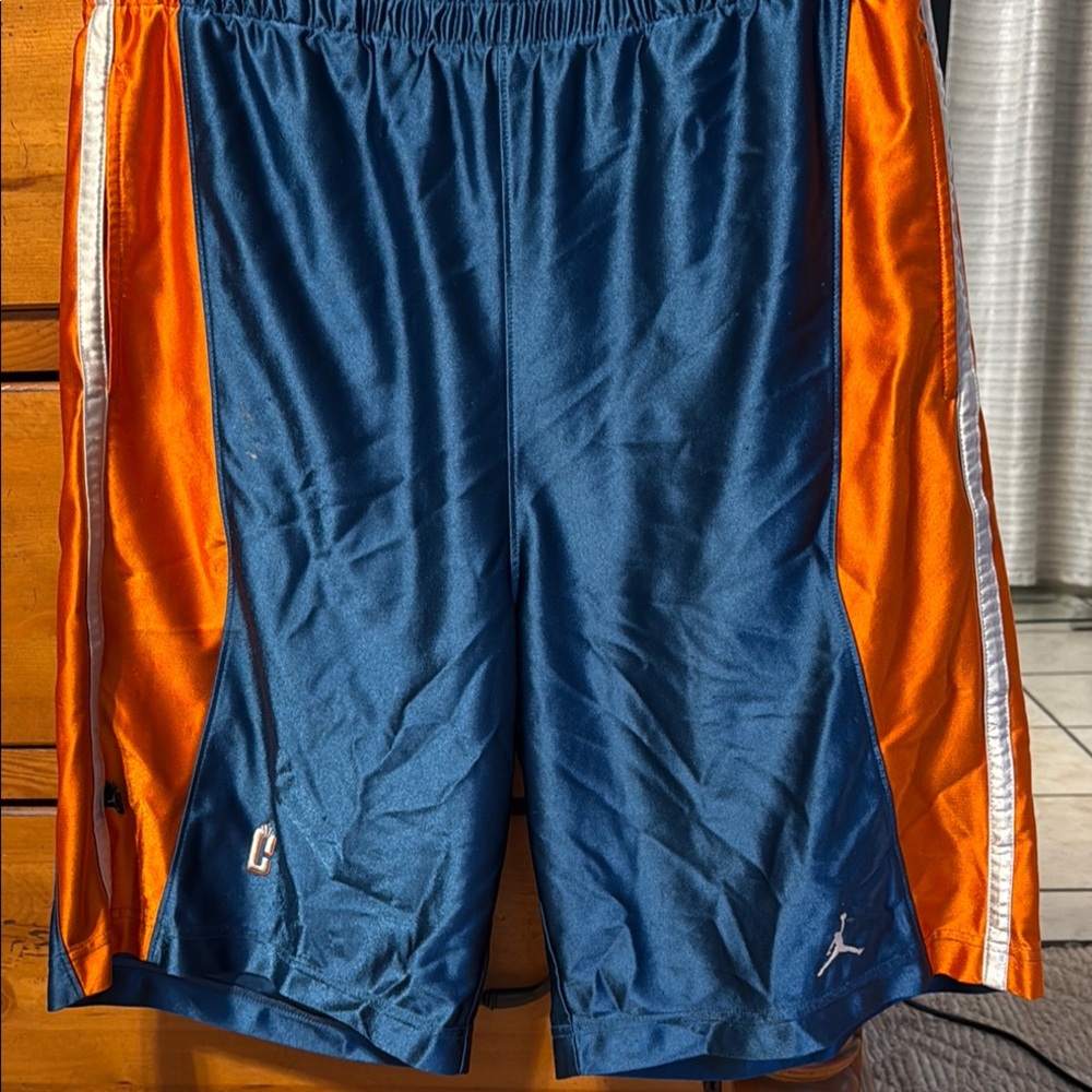 Nike Blue and Orange Athletic Shorts